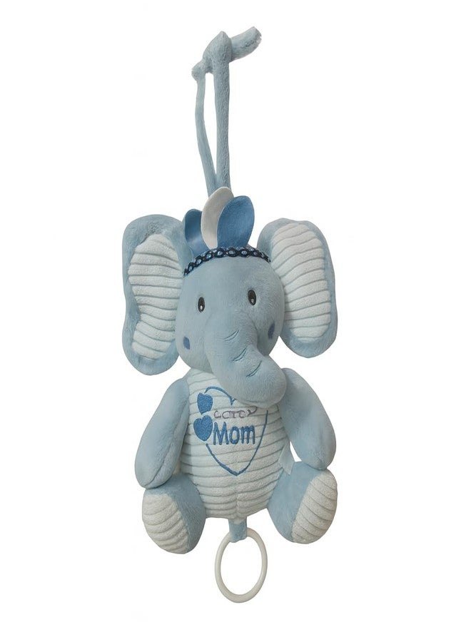 DTR Creation Baby Elephant Musical Hanging Toy - Pull String Lullaby Plush Toy for Crib, Cot, Car Seat & Stroller | Soft Newborn Music (Blue-1) - Image 4